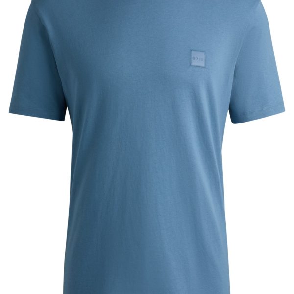 T-shirt en jersey de coton avec patch logoté – Hugo Boss