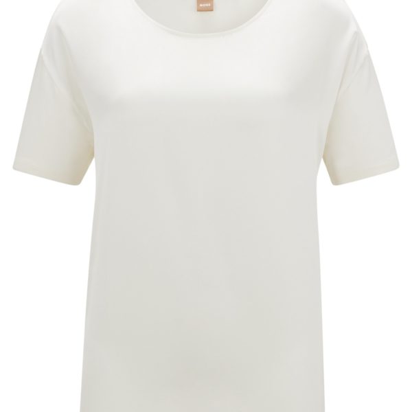 Hugo Boss T-shirt Regular avec soie stretch sur le devant