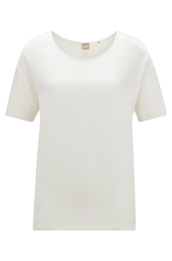 Hugo Boss T-shirt Regular avec soie stretch sur le devant