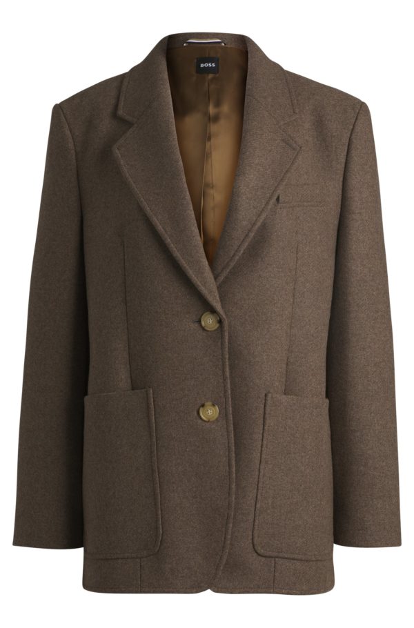 Hugo Boss Veste Oversize en laine mélangée chinée