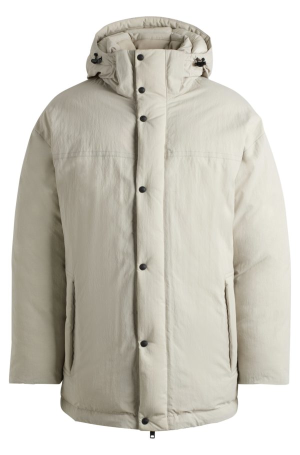 Hugo Boss Veste Oversize en tissu doux à capuche amovible