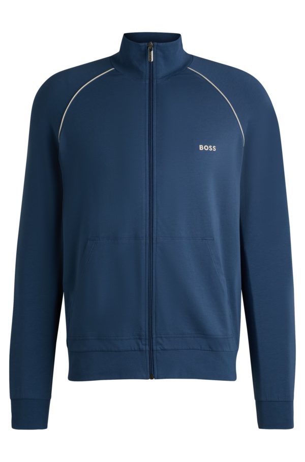 Hugo Boss Veste Regular en jersey de coton stretch à logo brodé