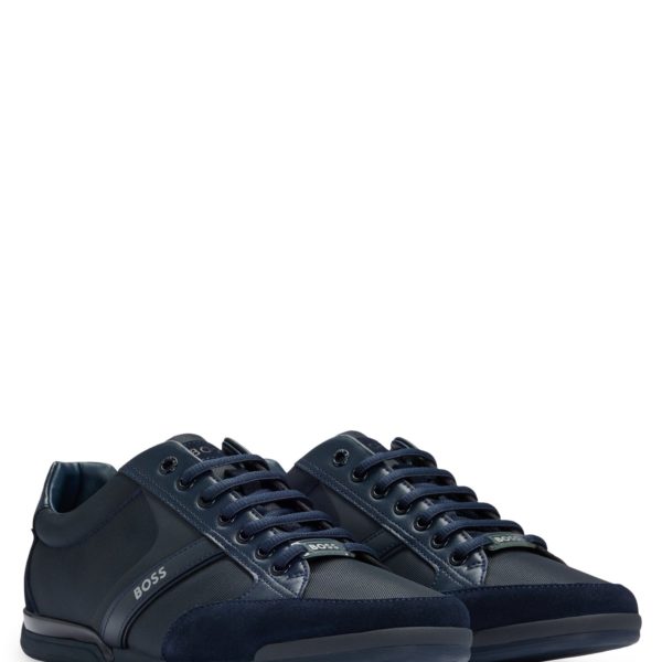 Hugo Boss Baskets en mélange de matières avec similicuir et cuir suédé