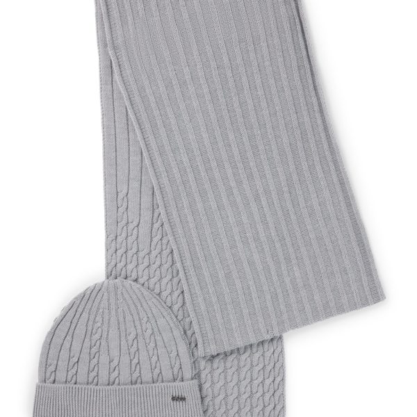Hugo Boss Bonnet et écharpe en laine mélangée