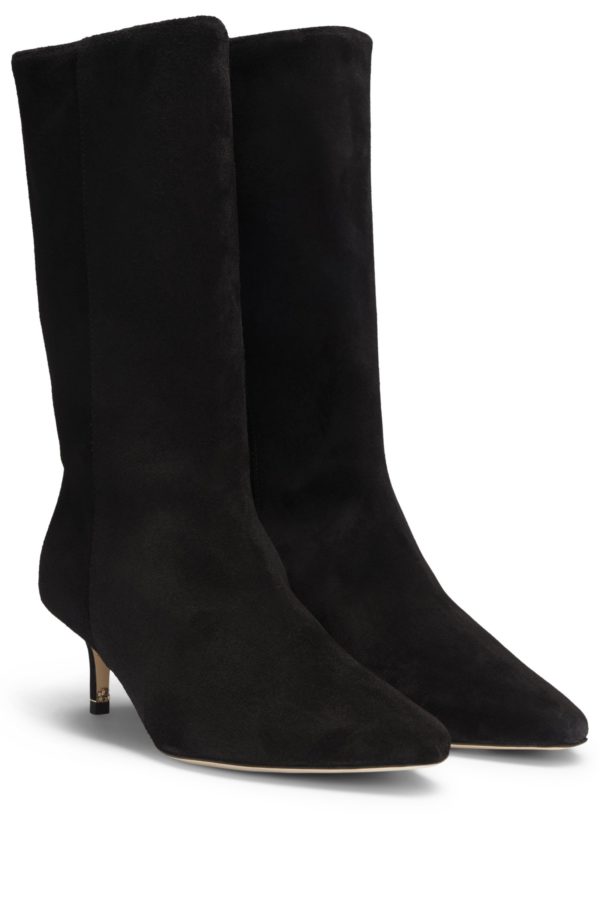 Hugo Boss Bottes en cuir suédé avec monogramme Double B