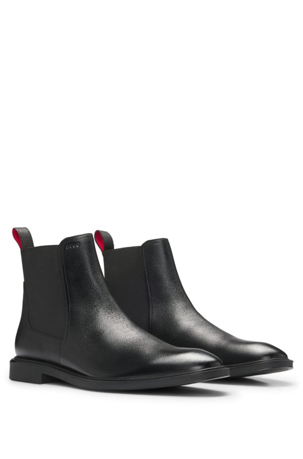 Hugo Boss Bottines en cuir à empiècements latéraux préformés