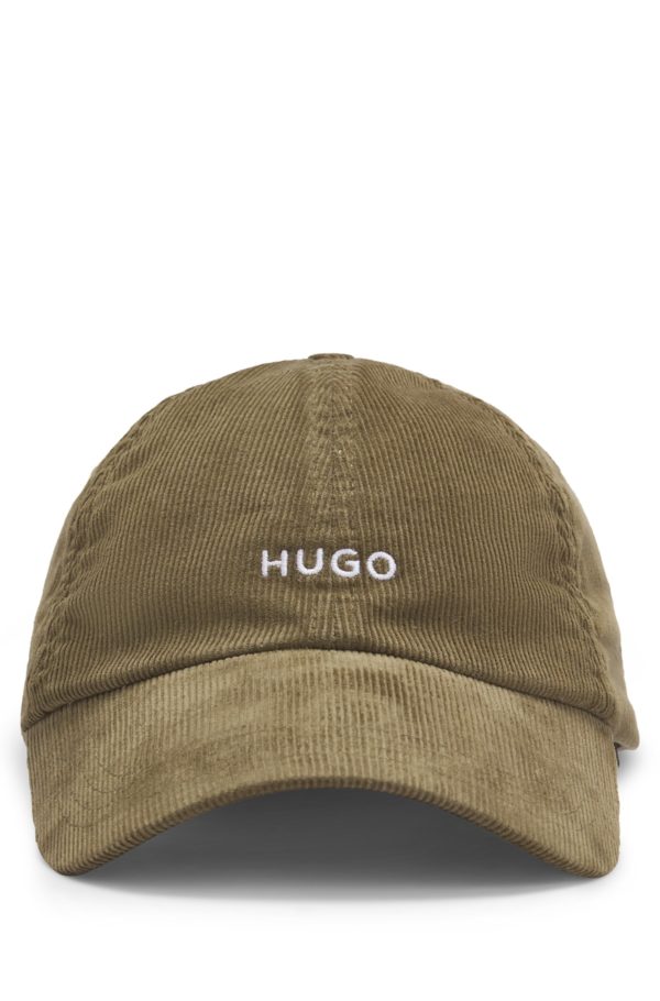 Hugo Boss Casquette en velours de coton côtelé à logo brodé