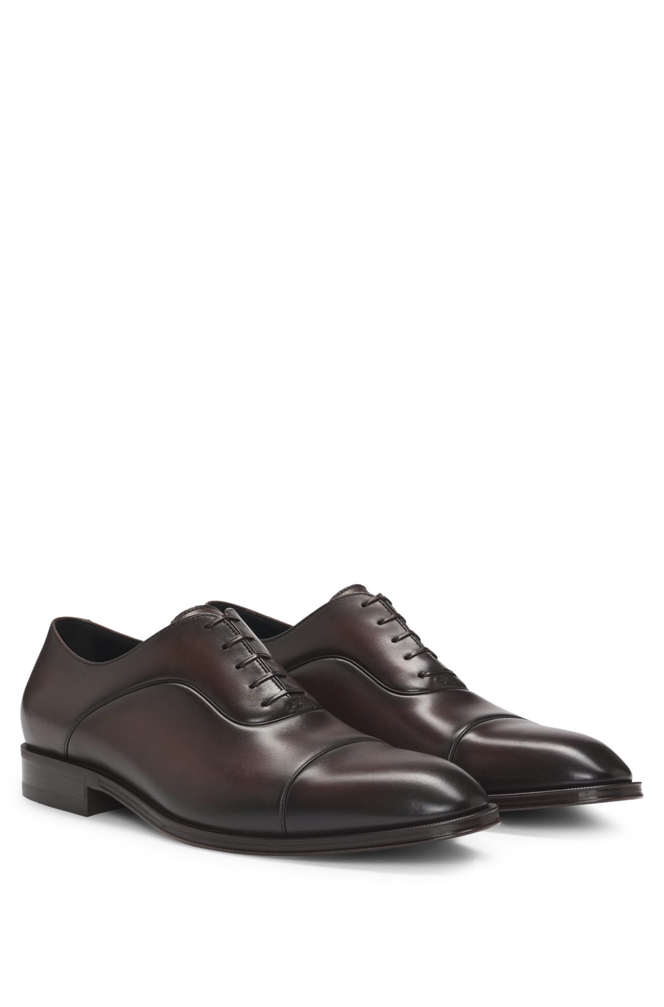 Hugo Boss Chaussures Oxford en cuir lisse à bout droit