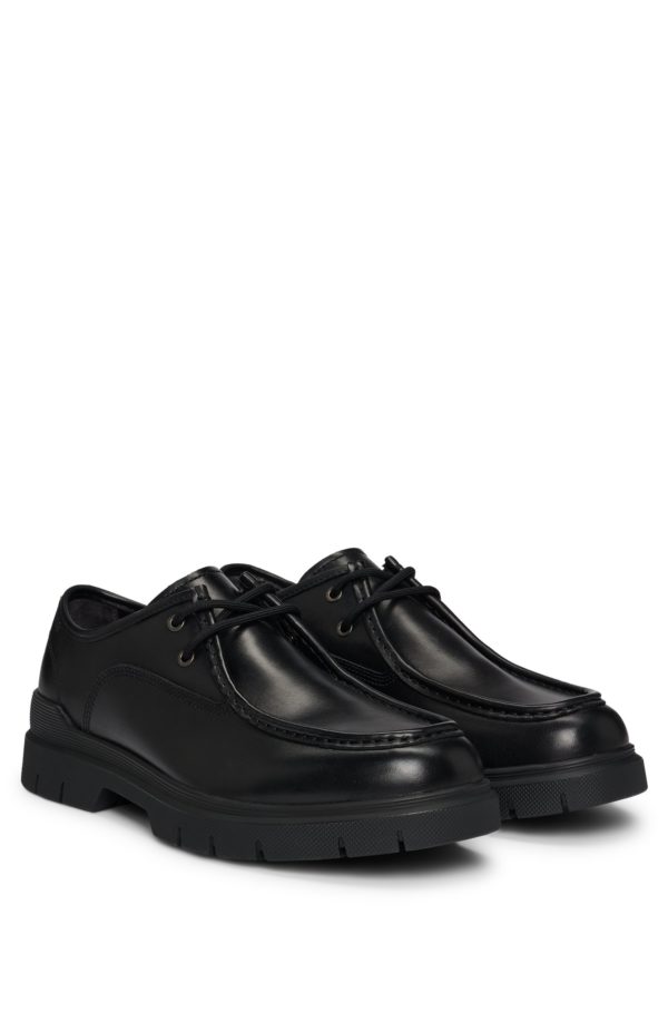 Hugo Boss Chaussures derby en cuir à double surpiqûre