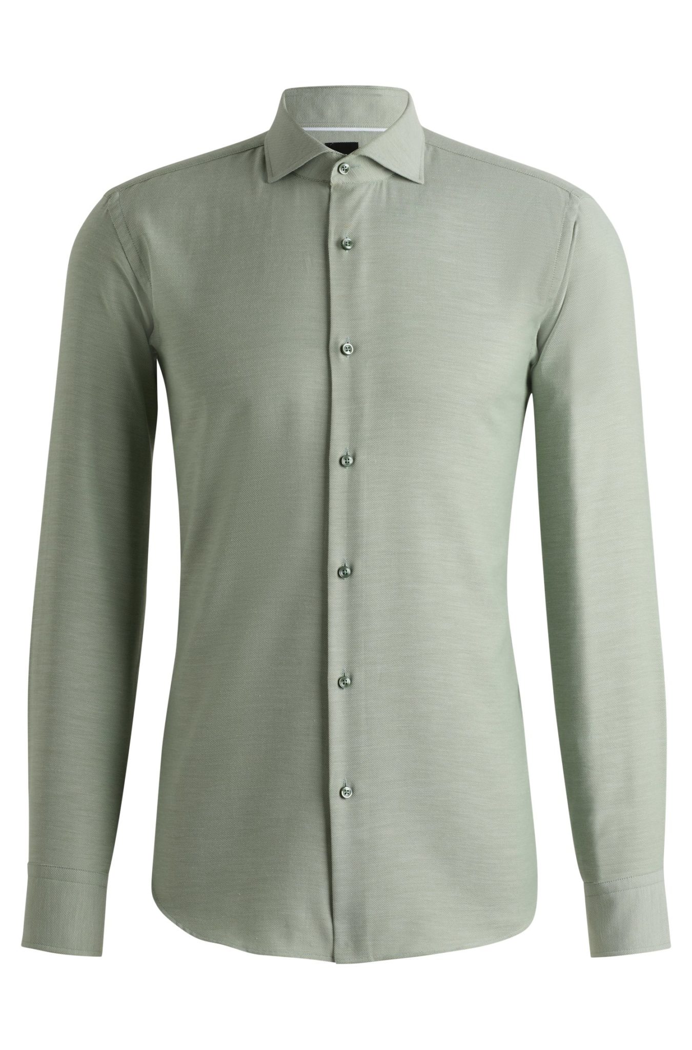 Hugo Boss Chemise Regular en twill de coton et cachemire