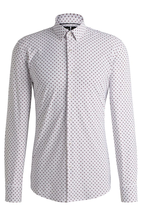 Hugo Boss Chemise Slim en jersey stretch performant à imprimé géométrique