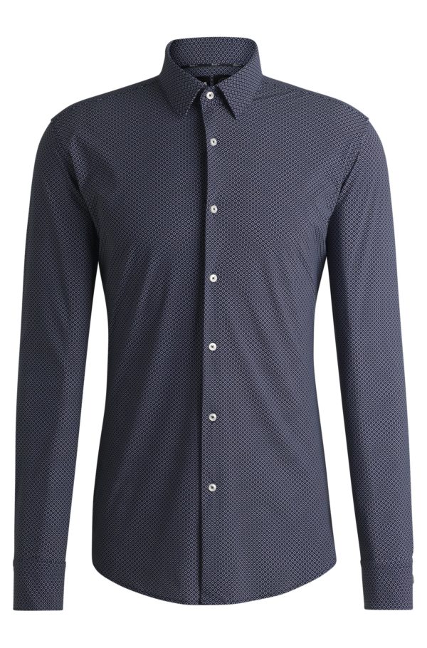 Hugo Boss Chemise Slim en jersey stretch performant à imprimé géométrique