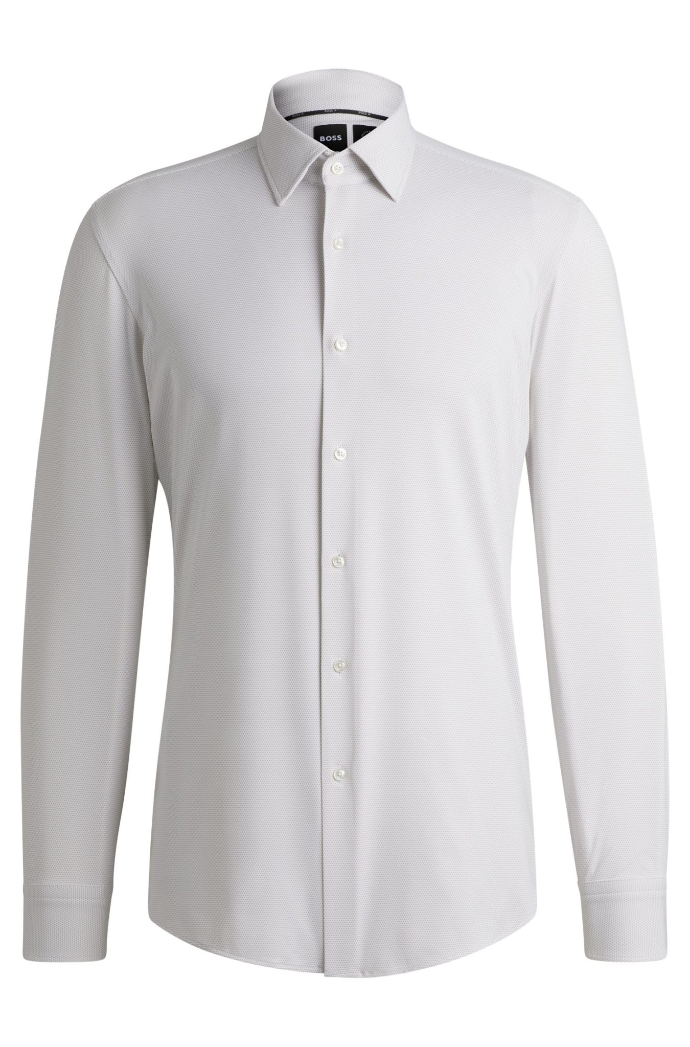 Hugo Boss Chemise Slim en jersey stretch performant micro structuré