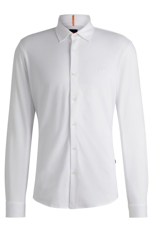 Hugo Boss Chemise Slim en piqué de coton chiné