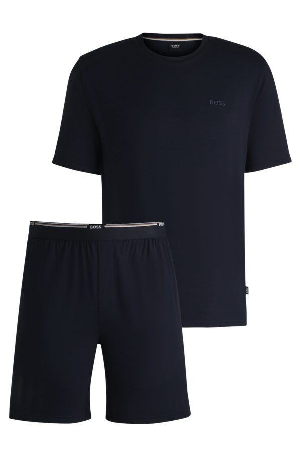 Hugo Boss Ensemble pyjama short en jersey avec logo brodé