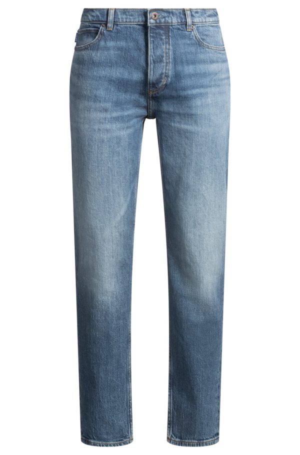 Hugo Boss Jean Tapered en denim bleu stone-washed