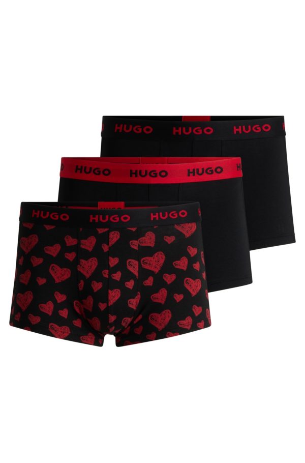 Hugo Boss Lot de trois boxers courts en coton stretch avec taille logotée