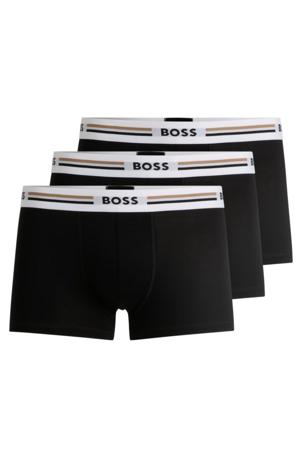 Hugo Boss Lot de trois boxers courts stretch avec taille à rayures emblématiques