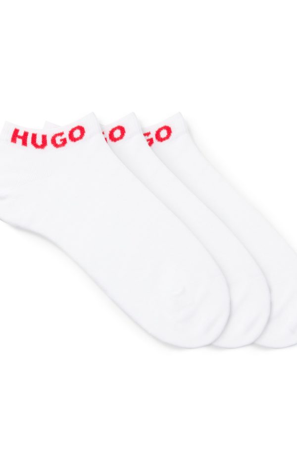 Hugo Boss Lot de trois paires de chaussettes basses avec bords logotés