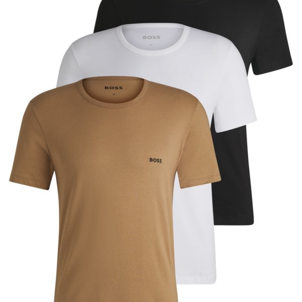 Lot de trois t-shirts en coton à logo brodé – Hugo Boss