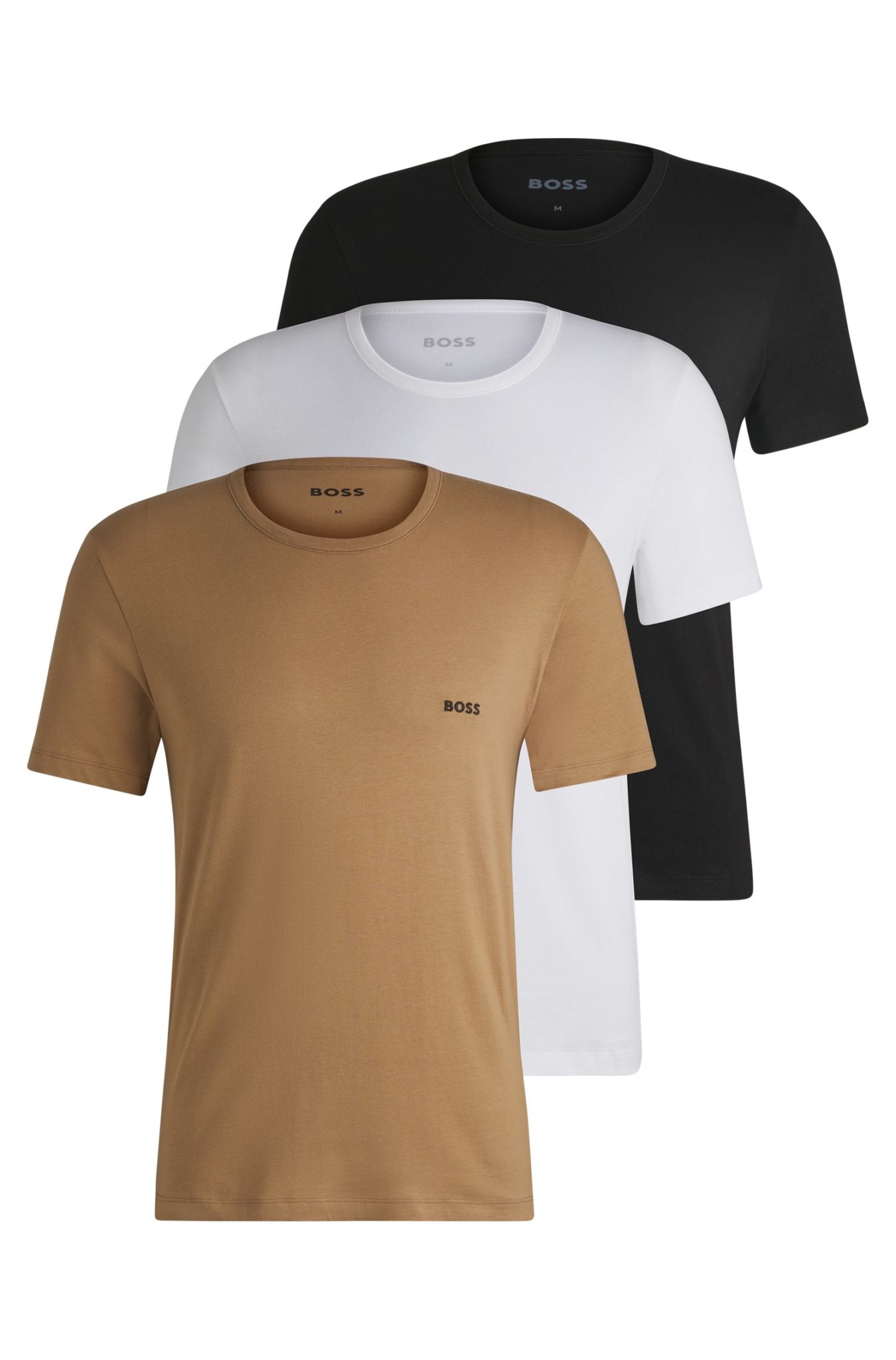 Hugo Boss Lot de trois t-shirts en coton à logo brodé