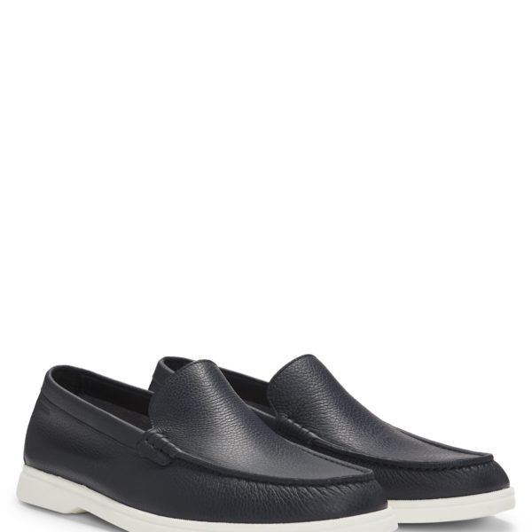 Mocassins en cuir foulonné avec logo – Hugo Boss