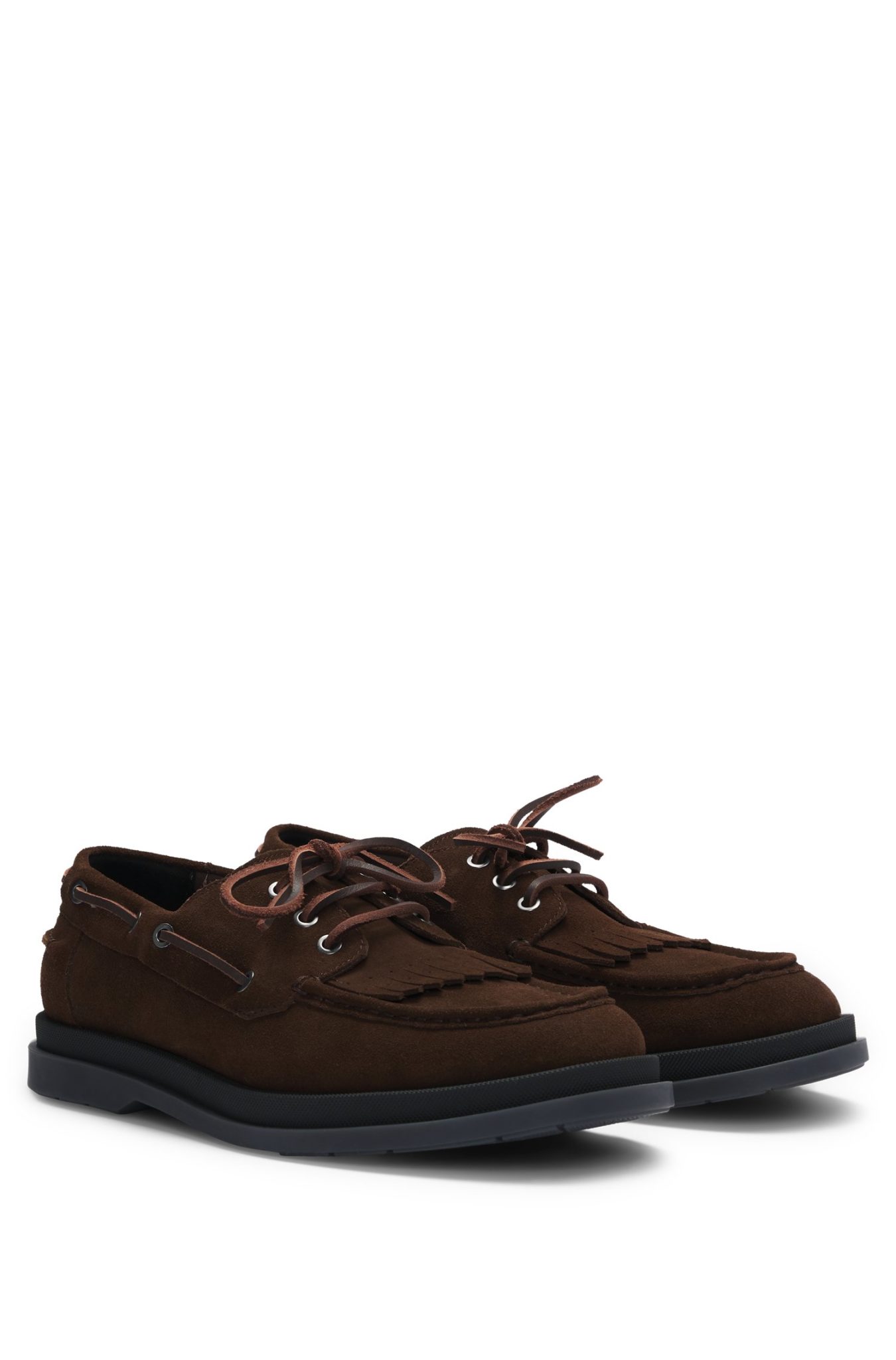 Hugo Boss Mocassins en cuir suédé avec franges