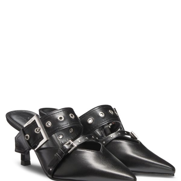 Hugo Boss Mules en cuir nappa avec deux brides à boucle