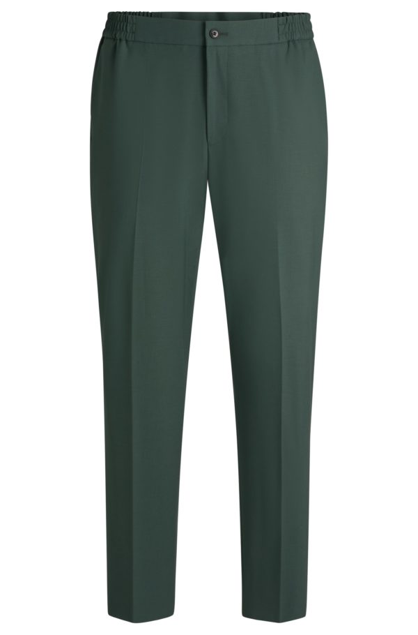 Hugo Boss Pantalon Slim en popeline de laine mélangée