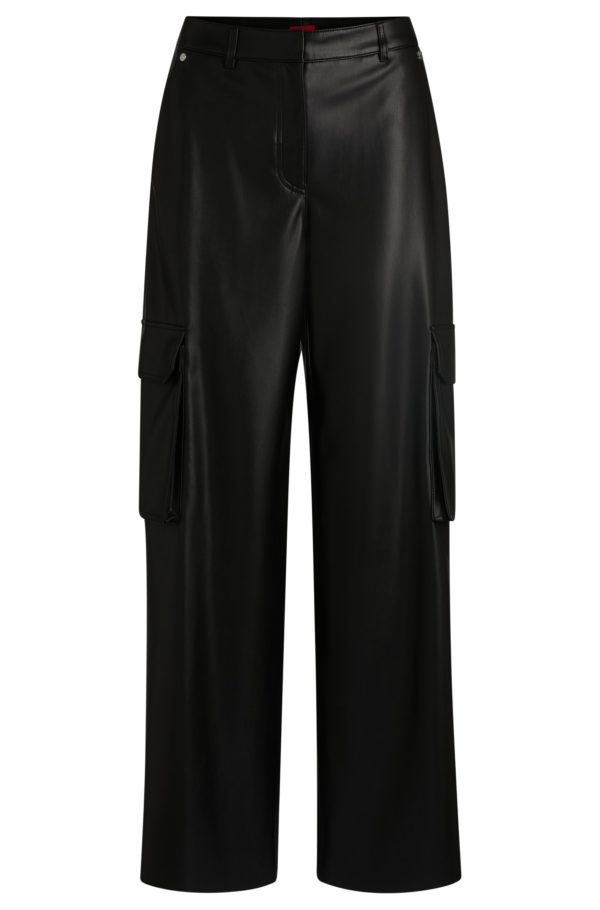 Hugo Boss Pantalon cargo Loose en similicuir
