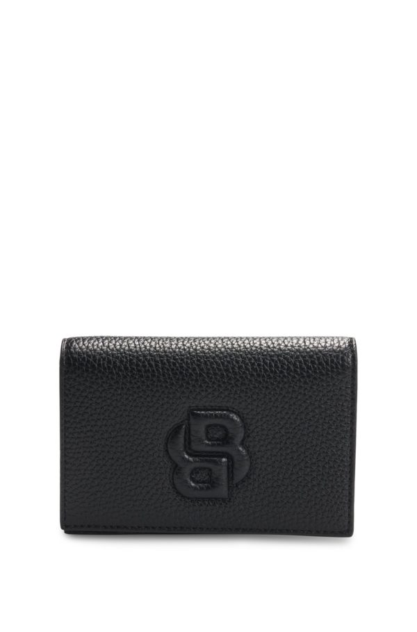 Hugo Boss Petit portefeuille grainé à monogramme Double B