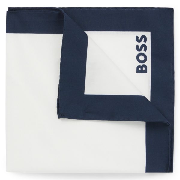 Hugo Boss Pochette de costume en coton à logo et bordure imprimés
