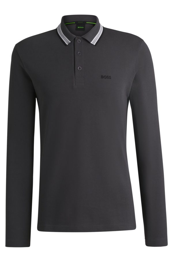 Hugo Boss Polo à manches longues en piqué de coton