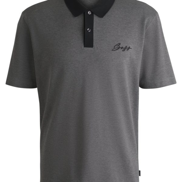 Hugo Boss Polo en coton mercerisé avec logo manuscrit