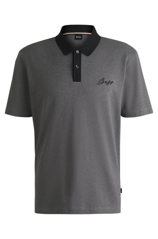 Hugo Boss Polo en coton mercerisé avec logo manuscrit