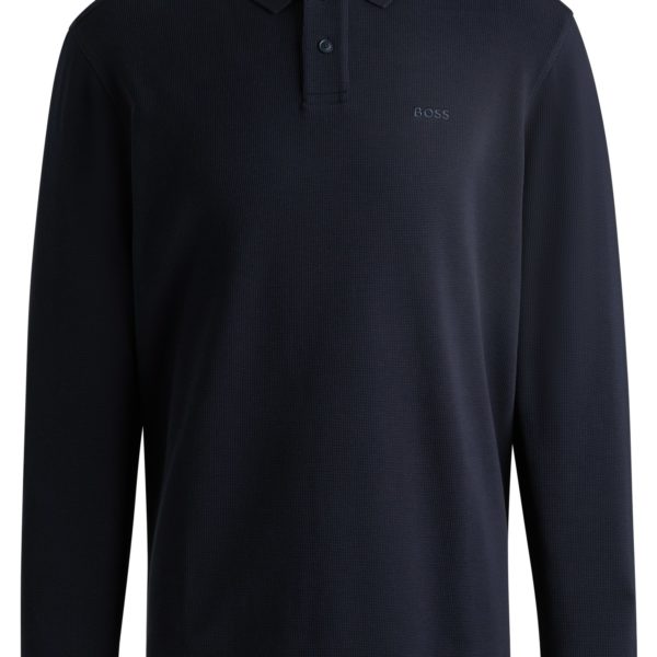 Hugo Boss Polo en coton stretch mélangé à la structure gaufrée