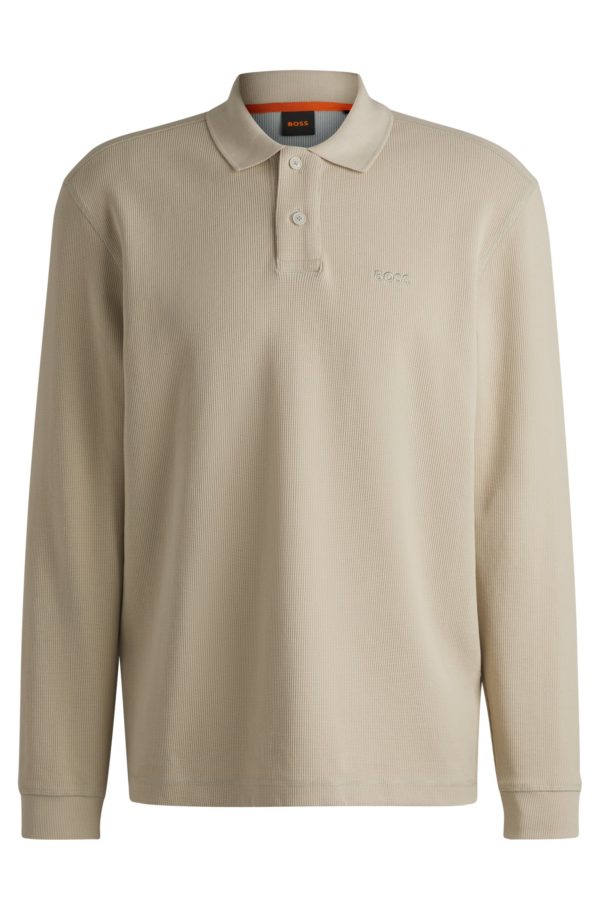 Hugo Boss Polo en coton stretch mélangé à la structure gaufrée