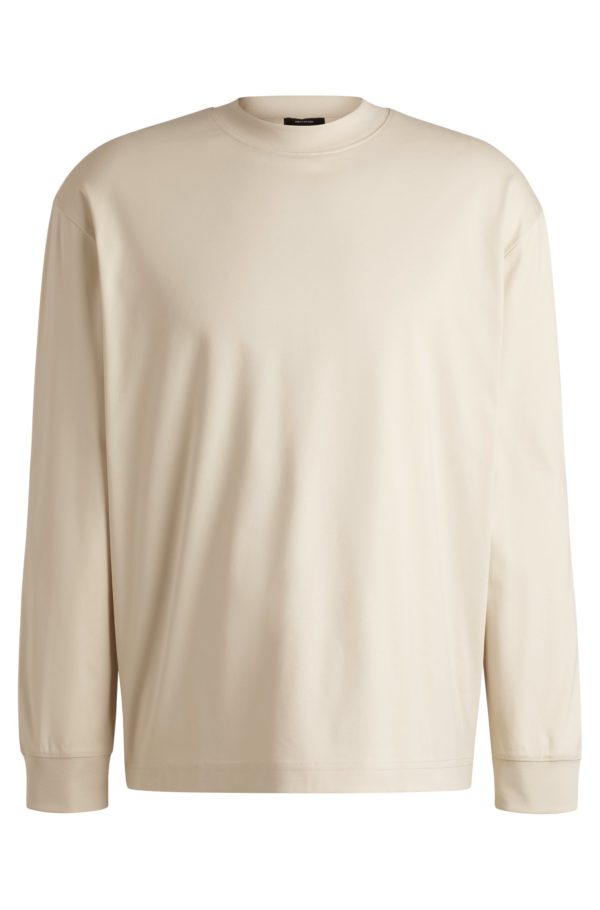 Hugo Boss T-shirt Relaxed à manches longues en coton mercerisé