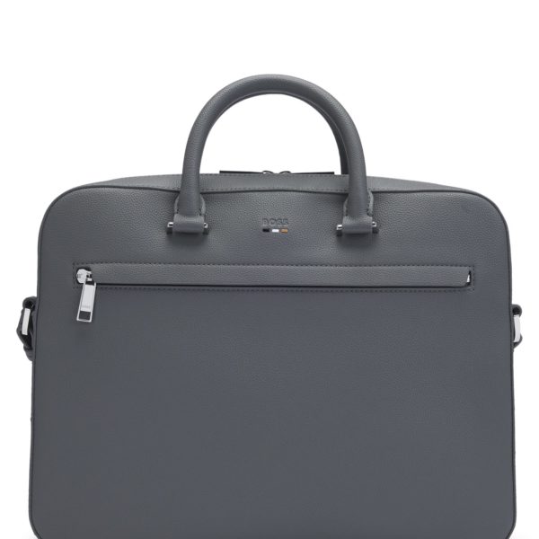 Hugo Boss Porte-documents en similicuir grainé avec rayures emblématiques