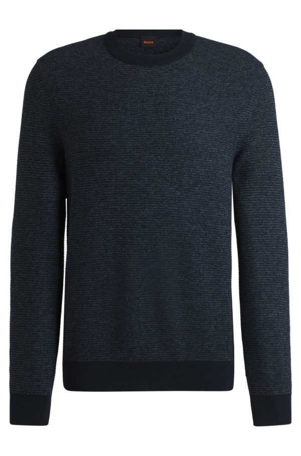Hugo Boss Pull Regular en coton mélangé avec structure en maille