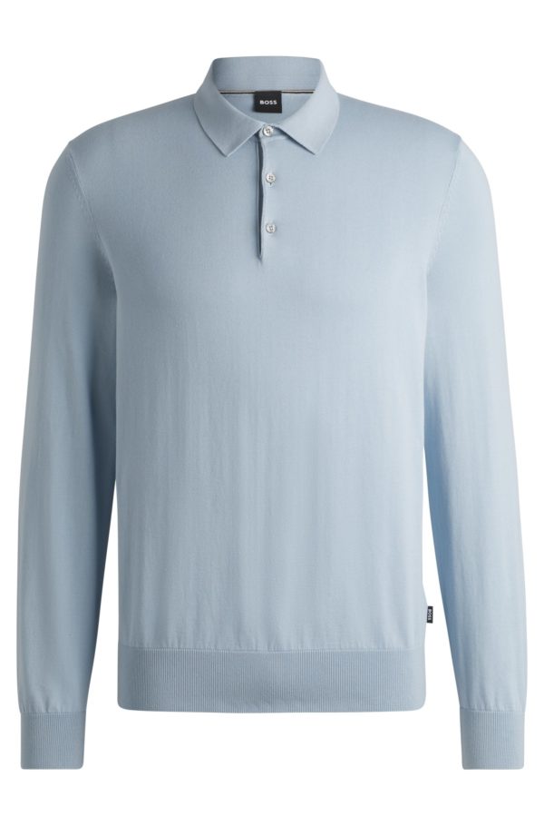 Hugo Boss Pull Regular en maille de jersey de coton avec col polo