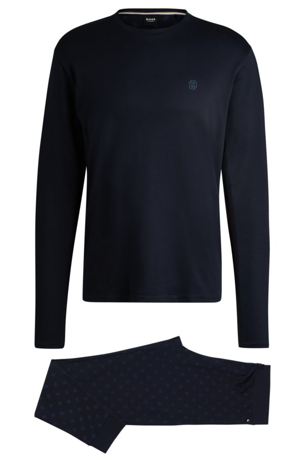 Hugo Boss Pyjama en coton interlock à monogrammes Double B