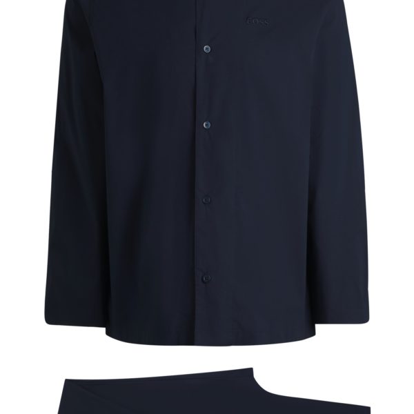 Hugo Boss Pyjama en popeline stretch avec logo brodé