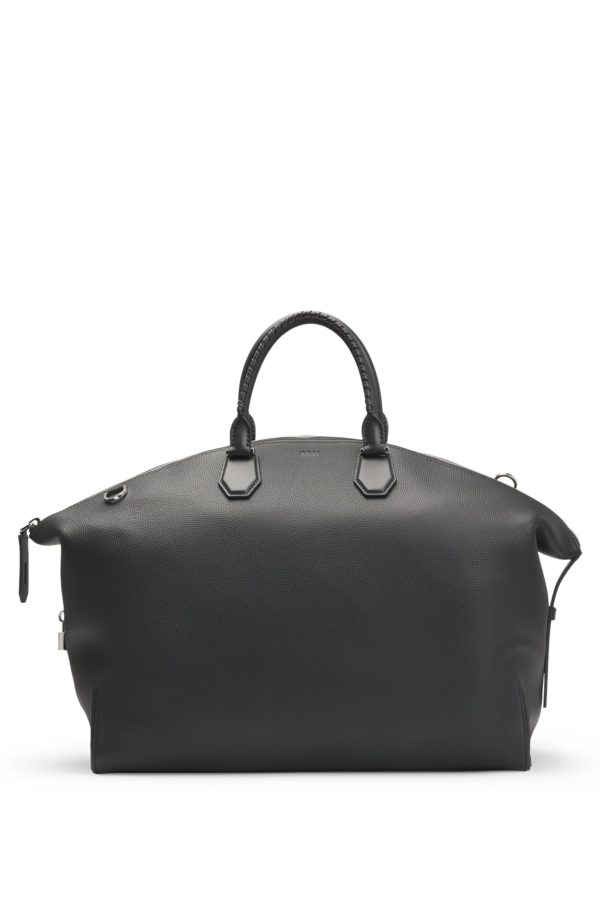 Hugo Boss Sac de voyage en cuir grainé avec cadenas en métal amovible
