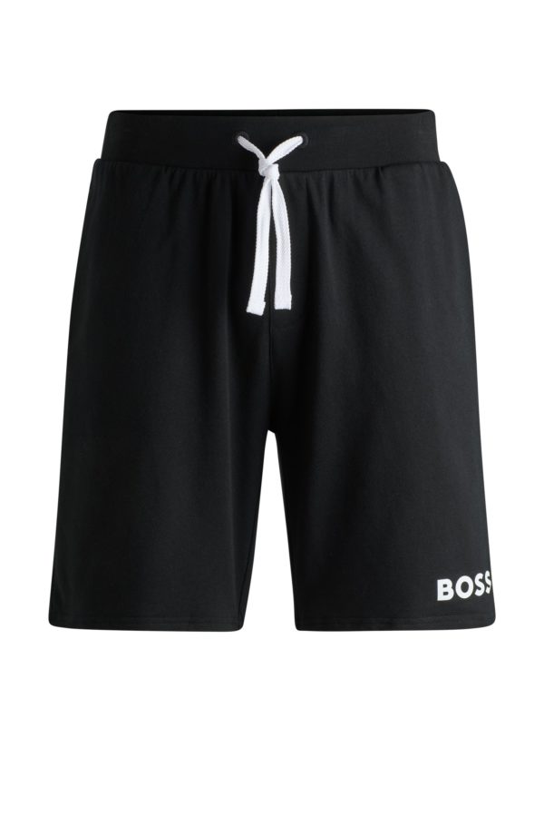 Hugo Boss Short en molleton de coton avec cordon de serrage et logo contrastant