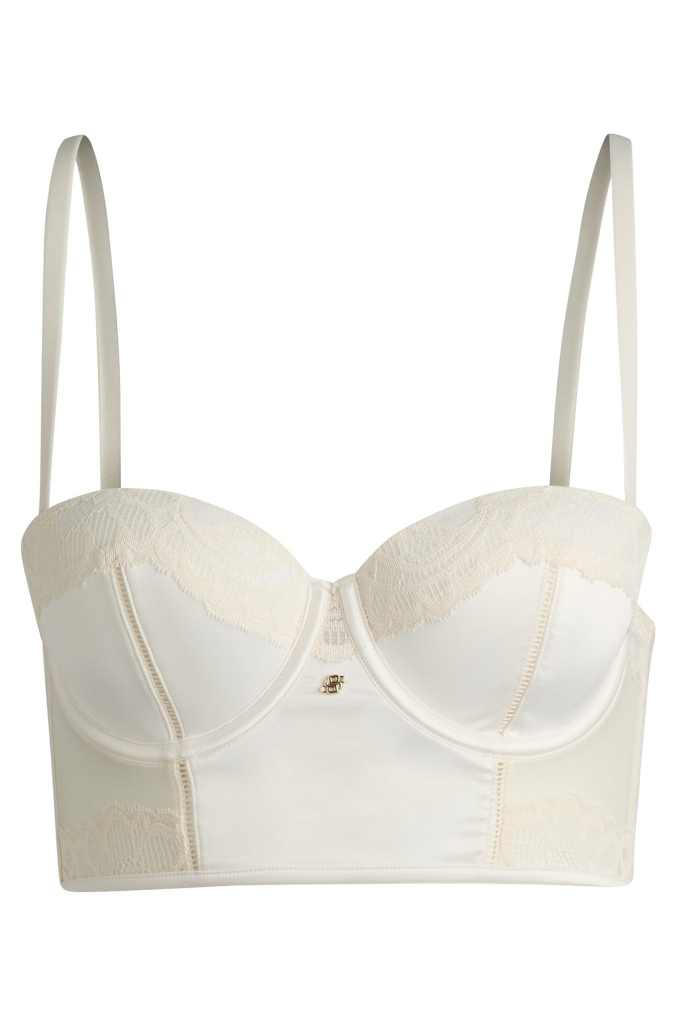 Hugo Boss Soutien-gorge long à armatures avec dentelle et monogramme Double B