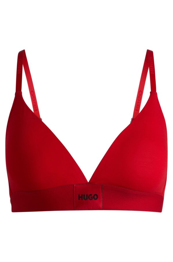 Hugo Boss Soutien-gorge triangle en coton stretch avec étiquette logotée rouge