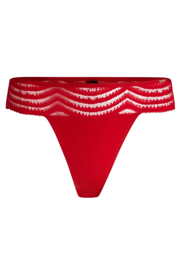 Hugo Boss String avec finition en dentelle et logo