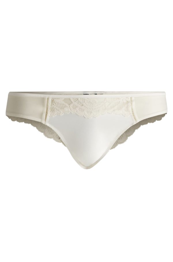 Hugo Boss String avec finition en dentelle et logo