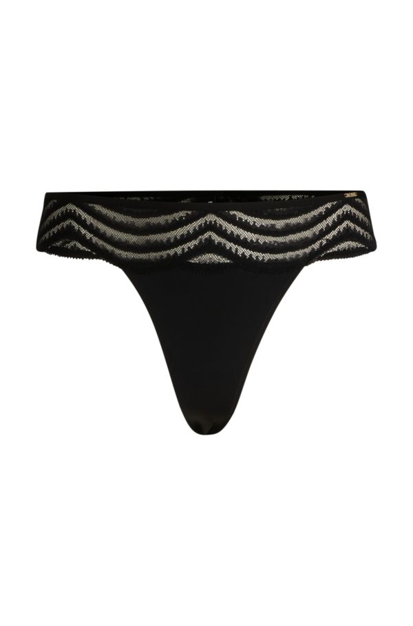Hugo Boss String avec finition en dentelle et logo